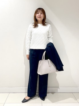 「アイテム（スーツジャケット、ブルー系）」を使った、YUUKIさん（レディース・157cm）の冬コーディネート