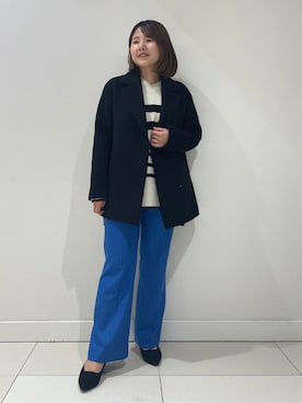 「インディヴィ」｜「アイテム（ステンカラーコート）」を使った、YUUKIさん（レディース・157cm）の冬コーディネート