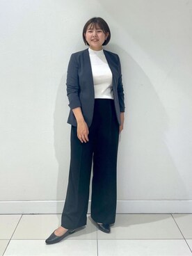 「アイテム（スーツジャケット、グレー系）」を使った、YUUKIさん（レディース・157cm）の夏コーディネート