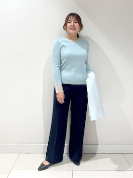 「アイテム（スーツジャケット、グリーン系）」を使った、YUUKIさん（レディース・157cm）の春コーディネート