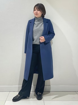 「インディヴィ」｜「アイテム（チェスターコート）」を使った、YUUKIさん（レディース・157cm）の冬コーディネート