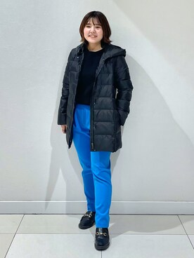 「ブルー×ブラック」｜「アイテム（ジャケット/アウター）」を使った、YUUKIさん（レディース・157cm）の冬コーディネート
