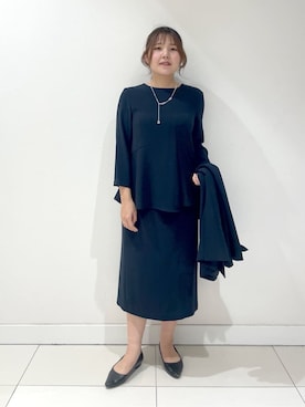 「アイテム（スーツジャケット、ブルー系）」を使った、YUUKIさん（レディース・157cm）の春コーディネート