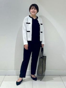 「アイテム（スーツパンツ）」を使った、YUUKIさん（レディース・157cm）の春コーディネート