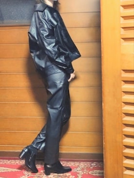 「Mayree（メイリー）のアイテム（パンツ）」を使った、れいかぽんさん（レディース・167cm）の冬コーディネート