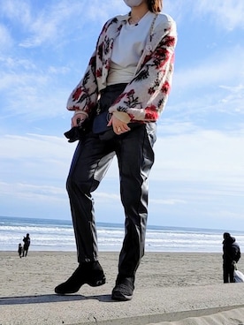 「Mayree（メイリー）のアイテム（パンツ）」を使った、れいかぽんさん（レディース・167cm）の冬コーディネート