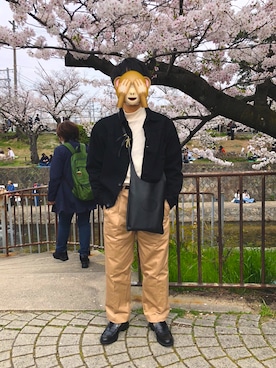 「NEAT（ニート）のアイテム（チノパンツ）」を使った、kazukingさん（メンズ・163cm）の春コーディネート