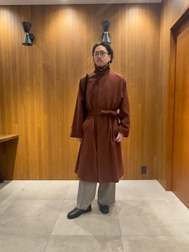 「アイテム（ステンカラーコート）」を使った、おいちゃんさん（メンズ・174cm・20代）の冬コーディネート