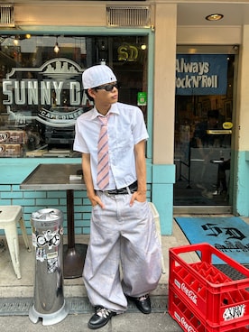 「アイテム（フォーマルスーツ/小物）」を使った、らいさん（メンズ・165cm）の夏コーディネート