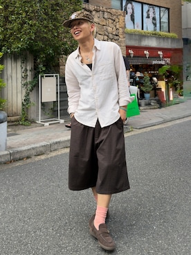「アイテム（キャップ）」を使った、らいどさん（メンズ・165cm）の夏コーディネート