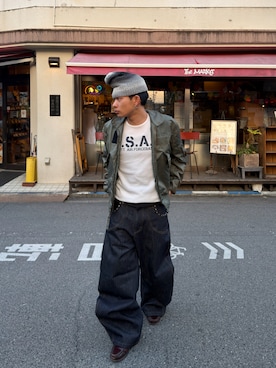 「ANDER HUNK（アンダーハンク）のアイテム（パンツ）」を使った、らいさん（メンズ・165cm）の春コーディネート