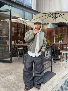 「アイテム（MA-1）」を使った、らいさん（メンズ・165cm）の秋コーディネート