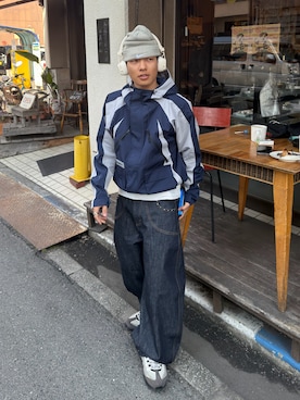 「ANDER HUNK（アンダーハンク）のアイテム（パンツ）」を使った、らいさん（メンズ・165cm）の春コーディネート