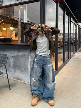 「アイテム（MA-1）」を使った、らいさん（メンズ・165cm）の秋コーディネート