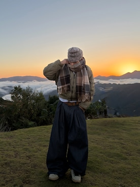 「アイテム（MA-1）」を使った、らいさん（メンズ・165cm）の秋コーディネート