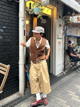 「アイテム（ベスト）」を使った、らいさん（メンズ・165cm）の夏コーディネート