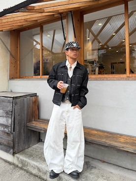 「アイテム（ベスト）」を使った、らいさん（メンズ・165cm）の秋コーディネート