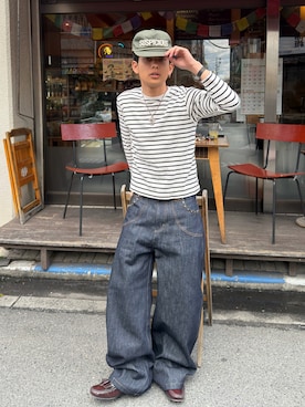 「ANDER HUNK（アンダーハンク）のアイテム（パンツ）」を使った、らいさん（メンズ・165cm）の春コーディネート