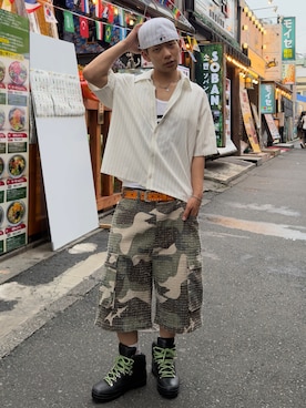 「UNDERSTATEMENTs（アンダーステイトメント）のアイテム」を使った、らいどさん（メンズ・165cm）の夏コーディネート