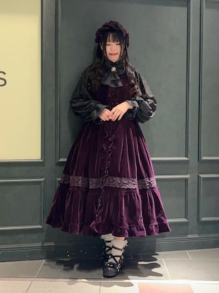 axes femme kawaii ベルベットドールジャンスカ グリーン