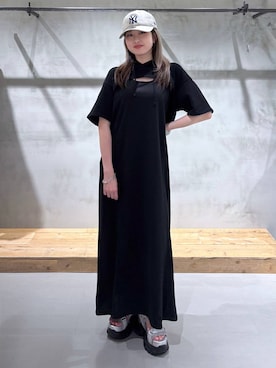 「アイテム（ワンピース）」を使った、Miyunさん（レディース・157cm）の夏コーディネート