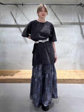 「PAGEBOY（ページボーイ）の【ステンレス素材】ロングボールチェーンネックレス（ネックレス）」を使った、Miyunさん（レディース・157cm）の夏コーディネート