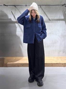 「PBLIM（ページボーイリム）のアイテム（帽子）」を使った、Miyunさん（レディース・157cm）の秋コーディネート