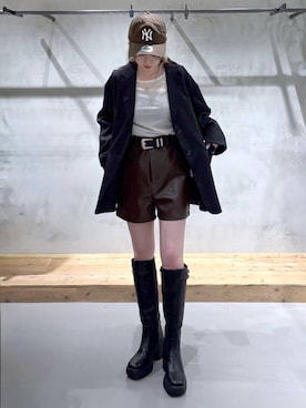 「PAGEBOY（ページボーイ）の【セットアップ対応】チェックMIXジャケット 《2サイズ展開》（テーラードジャケット）」を使った、Miyunさん（レディース・157cm）の秋コーディネート