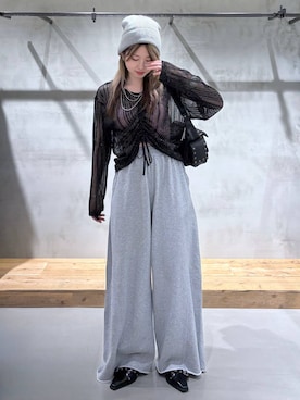 「アイテム（スウェットパンツ）」を使った、Miyunさん（レディース・157cm・20代）の夏コーディネート