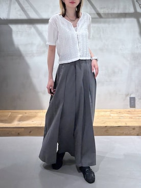 「PAGEBOY（ページボーイ）のシアースクエアパンプス（パンプス、ブラック系）」を使った、Miyunさん（レディース・156cm）の春コーディネート