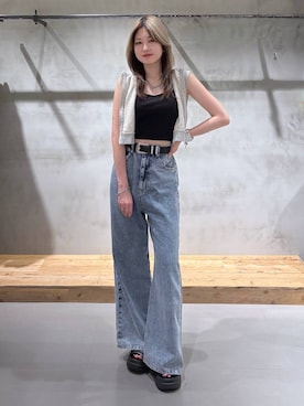 「Anui（アニュイ）のアイテム」を使った、Miyunさん（レディース・157cm）の夏コーディネート