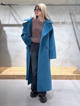 「アイテム（チェスターコート、グリーン系）」を使った、Miyunさん（レディース・156cm）の秋コーディネート