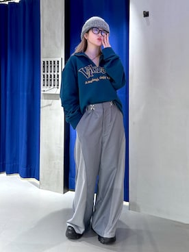 「Anui（アニュイ）のアイテム（スウェット）」を使った、Miyunさん（レディース・156cm）の春コーディネート