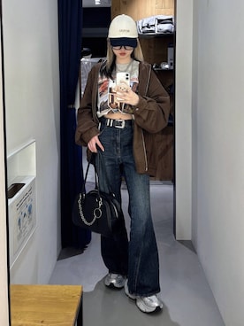「アイテム（チャーム）」を使った、Miyunさん（レディース・157cm・20代）の秋コーディネート