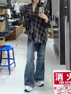 「PAGEBOY（ページボーイ）のアイテム（デニムパンツ）」を使った、Miyunさん（レディース・156cm）の秋コーディネート