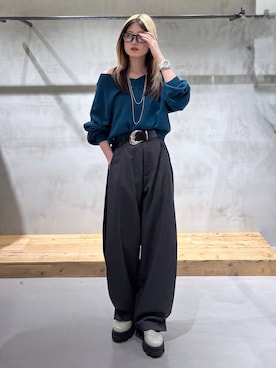 「PAGEBOY（ページボーイ）のアイテム（パンツ）」を使った、Miyunさん（レディース・156cm）の冬コーディネート