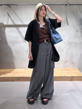 「PAGEBOY（ページボーイ）のアイテム（サンダル）」を使った、Miyunさん（レディース・156cm）の夏コーディネート