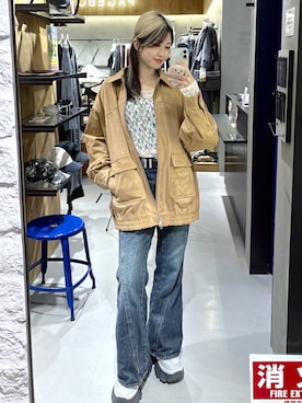 「アイテム（ブルゾン）」を使った、Miyunさん（レディース・157cm）の秋コーディネート