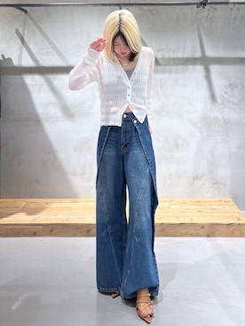 「PAGEBOY（ページボーイ）の【選べる着丈】カップツキFITキャミ（キャミソール、グレー系）」を使った、Miyunさん（レディース・156cm）の春コーディネート