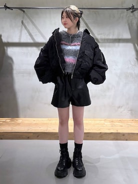 「PBLIM（ページボーイリム）のアイテム」を使った、Miyunさん（レディース・156cm）の冬コーディネート