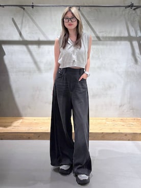 「アイテム（パーカー）」を使った、Miyunさん（レディース・157cm）の夏コーディネート