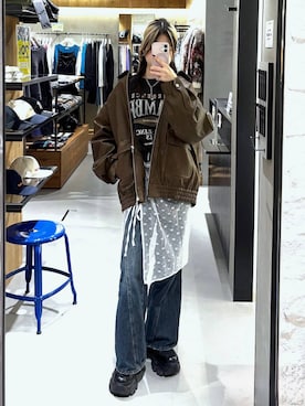 「アイテム（ブルゾン）」を使った、Miyunさん（レディース・156cm・20代）の秋コーディネート