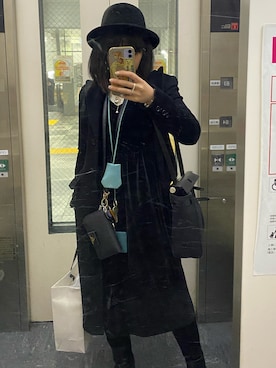 「アイテム（その他アウター、ブラック系）」を使った、rarau1145さん（レディース・160cm）の秋コーディネート