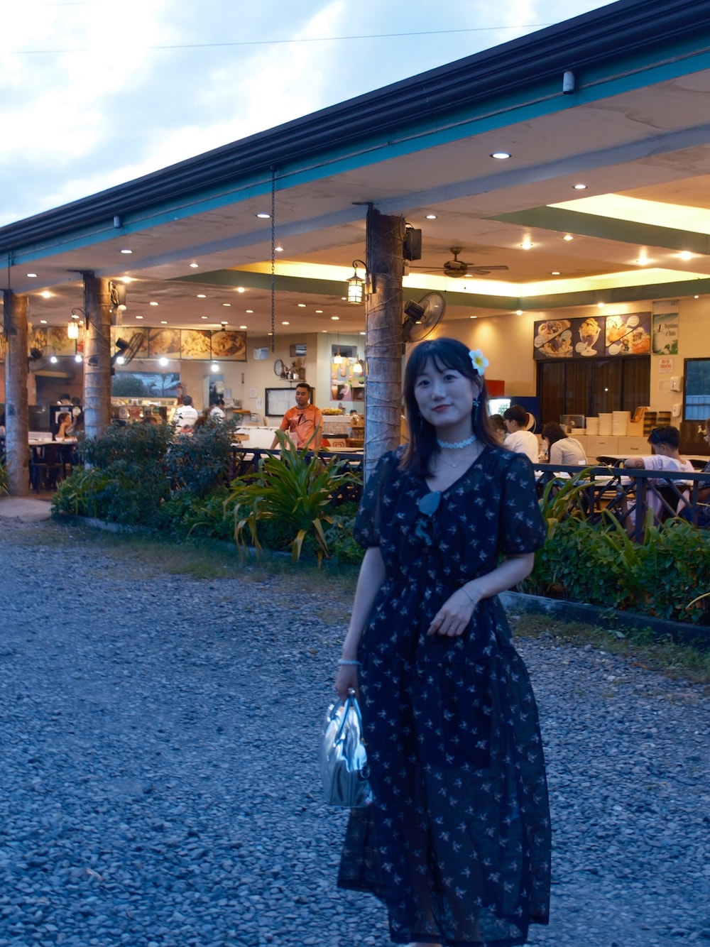 「夏、着回しコーデ、セットアップ、大人かわいい」｜「KBFのシアージャガードワンピース（ワンピース、ブラック系）」を使った、きよさん（レディース・164cm）の夏コーディネートの1枚目の写真