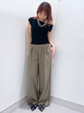「FOREVER 21（フォーエバー トゥエンティーワン）のアイテム（スラックス）」を使った、rikopin1209さん（レディース・153cm）の夏コーディネート