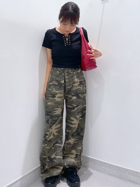 「FOREVER 21（フォーエバー トゥエンティーワン）の【2025SS】変形ベルトバッグ（ショルダーバッグ）」を使った、rikopin1209さん（レディース・153cm・20代）の夏コーディネート