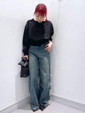 「FOREVER 21（フォーエバー トゥエンティーワン）のアイテム（スウェット）」を使った、rikopin1209さん（レディース・153cm）の冬コーディネート