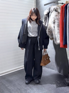 「アイテム（ボストンバッグ、ブラウン系）」を使った、rikopin1209さん（レディース・153cm）の冬コーディネート