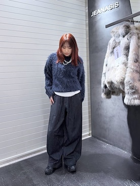 「アイテム（スラックス）」を使った、rikopin1209さん（レディース・153cm）の冬コーディネート