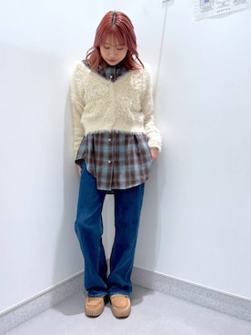 「アイテム（シャツ/ブラウス）」を使った、rikopin1209さん（レディース・153cm）の冬コーディネート